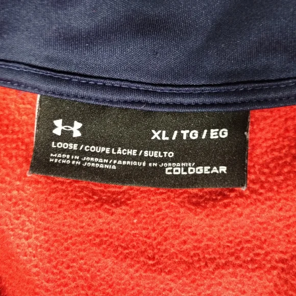 Under Armour Red Quarter-Zip Pullover Men XL Relaxed Casual Fall Winter Fashion - Picture 2 of 6